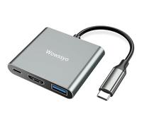 Wowssyo Hub USB C 3-in-1, Docking Station USB C, Multiporta USB Hub, 4K HDTV, 87W PD, USB 3.0, Adattatore MacBook M1 Air Pro, per iPad, Switch, Chromecast, Dell, Windows e altri dispositivi USB-C