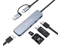 Wowssyo Hub USB C 5-in-1, Docking Station USB C, Multiporta USB Hub 3.0, TF/SD, Adattatore MacBook M1 Air Pro, per iPad, Switch, Chromecast, Dell, Surface, Windows e altri dispositivi USB-C