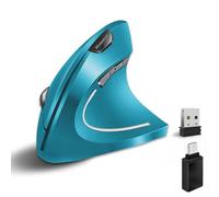 Wowssyo Mouse Senza Fili Dual-Mode Bluetooth Mouse, Mouse Wireless con 800/1200/1600 DPI, Mouse Ergonomico Computer Mouse per Computer Portatile PC, iOS, Android, iPad, Windows - Blu