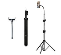 Wowssyo Treppiede per cellulare alto 210 cm, flessibile per smartphone, con collo di cigno regolabile a 360°, attacco a vite da 1/4", in acciaio, per fotocamera Sony DSLR e smartphone