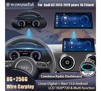Wowuseful Cluster digitale LCD da 10,25 pollici per Audi A3 2013-2019 anni Cruscotto Navigazione Android Lettore radio Paneel Cockpit S 8G128G