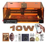 Woxcker L2 MAX 10W Incisore laser con custodia, macchina per incisione CNC, incisione laser ad alta precisione da 0,01 mm e taglio per legno, acciaio inossidabile, vetro