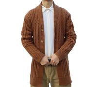 WOXIHUAN Cardigan da Uomo Giacca Uomo in Maglia Lunga Cappotto Moda Pulsante Maglione Allentato Casual Lana Merino Cardigan