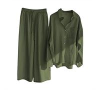 WOXIHUAN Completo Donna Elegante Tailleur Estivo Casacca E Pantaloni Cerimonia Curvy Set Abbigliamento 2 Pezzi Ufficio Formale Costume Lavoro Completino Casual Outfit Taglie Forti