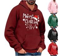 WOXIHUAN Felpa con Cappuccio Uomo Maglione di Natale Maniche Lunghe Felpe Pullover Tasca a Canguro Abbigliamento Coulisse Sweatshirt Autunno Inverno Top Divertente Maglie Taglie Forti Hoodie