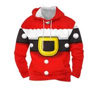 WOXIHUAN Felpa Natalizia da Uomo Felpe con Cappuccio Maglione Stampa Divertenti novità Pullover Coulisse Maglioni di Natale Maniche Lunghe Sweatshirt con Tasca Maglie Regalo per Natalizio Hoodie
