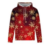 WOXIHUAN Felpe da Uomo Natale,Stampato Pupazzo di Neve Felpa con Cappuccio Sweatshirt Coulisse Maglione,Maniche Lunghe Pullover Divertente Maglioni Taglie Grandi Maglie Regalo di Natalizo Hoodie