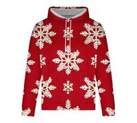 WOXIHUAN Felpe da Uomo Natale,Stampato Pupazzo di Neve Felpa con Cappuccio Sweatshirt Coulisse Maglione,Maniche Lunghe Pullover Divertente Maglioni Taglie Grandi Maglie Regalo di Natalizo Hoodie