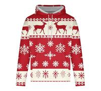 WOXIHUAN Felpe da Uomo Natale,Stampato Pupazzo di Neve Felpa con Cappuccio Sweatshirt Coulisse Maglione,Maniche Lunghe Pullover Divertente Maglioni Taglie Grandi Maglie Regalo di Natalizo Hoodie