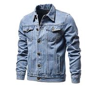 WOXIHUAN Giacca di Jeans da Uomo Primavera E Autunno Giacca di Jeans Casual in Cotone da Uomo Giacca di Jeans da Uomo Abbigliamento da Uomo Pullover Tops Autunno Inverno Moda
