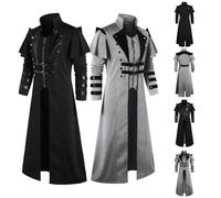 WOXIHUAN Giacca Gotico da Uomo Costume in Stile Medievale Renaissance Cappotto Steampunk Uniforme Vintage Coat Versione Lungo Giacca Vittoriano Tailcoat Halloween Abbigliamento per Cosplay Carnevale