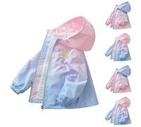 WOXIHUAN Giacca Impermeabile Bambini e Ragazze Antivento Giacche a Vento Colore Blocco Giubbotto con Cappuccio Coat Maniche Lunghe Cappotto Cerniera Jacket Inverno Autunno Giacca per All'aperto