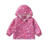 WOXIHUAN Giacca Impermeabile Unisex Bambini Giacche a Vento Stampato Amore Giubbotto Antivento Cappotto con Cappuccio Cerniera Integrale Giacca Ragazze Ragazzi Cappotto Autunno Jacket da Outwear