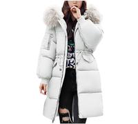 WOXIHUAN Piumino Donna Invernale con Ispessito Cappuccio Cappotto Peluche a Manica Lunga con Tasche Sweatshirt Felpe in Pile con Cappuccio Giacca Outwear Donna Invernale Bianco M