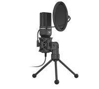 Woxter Mic Studio 60 Microfono Cardioide, Treppiede Incluso, Connessione USB, Compatibile con Youtube, Skype, Twitch
