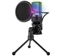 Woxter Mic Studio 65 Microfono a condensatore RGB per lo streaming nero