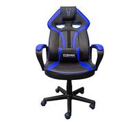 Woxter Stinger Station Alien Sedia da Gioco, Assi in Acciaio, Classe a Gas 4, Bracciolo Ergonomico, Trapuntato, Altezza Regolabile, Ruote Anti-Passeggino e Cuscino Lombare, Blu