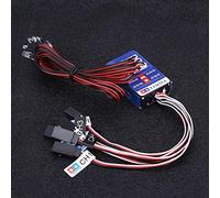 Woyisisi 12 LED Sistema di Illuminazione Kit Simulazione Luci Lampeggianti Faro Tamiya per 1/10 1/8 RC Car/Truck/Crawler