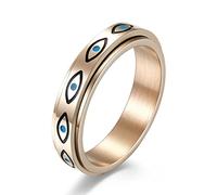 WOYNJI Anello in acciaio inox con occhio di Horus, per uomini e donne, con occhio di Dio, anello per ansia