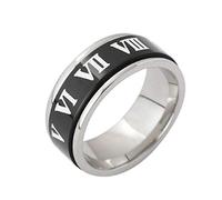WOYNJI Anello spinner da 8 mm, in acciaio inox, con numeri romani, per alleviare lo stress e l'ansia, per uomini e donne