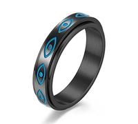 WOYNJI Spinner - Anello ansia in acciaio inox, con occhio di Dio, per uomini e donne
