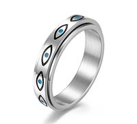 WOYNJI Spinner - Anello ansia in acciaio inox, con occhio di Dio, per uomini e donne