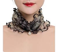 WOYUANSHA Sciarpa Scialle Foulard da Donna Sciarpa di Seta Dorata con Sciarpa di Perle Bordo Floreale Sciarpe da Donna Sciarpa Quadrata con Collo in Pizzo Sciarpa di Seta 13
