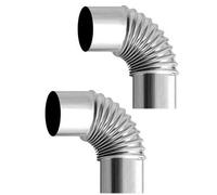 woyufen Tubo a gomito a 90° Ø 60 mm, confezione da 2 tubi in acciaio per stufa, tubo fumario resistente al calore per stufe, tubo a gomito in acciaio inox