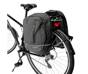 WOZINSKY 2 in 1 Zaino Borsa per Bici da Portapacchi Posteriore Laterale Doppia Molto capiente con Copertura Antipioggia Nastro Riflettente migliora la visibilità sulla Strada Impermeabile 40L
