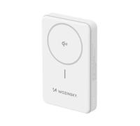 WOZINSKY Batteria Esterna Magnetica Power Bank 10000 mAh 22,5W Tecnologia Qi 2.0 Con Supporto Integrato Bianca