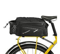 WOZINSKY Borsa per bicicletta posteriore da portapacchi con tracolla e protezione antipioggia cremagliera da viaggio impermeabile multifunzionale mountain bike city bike gita in bici 9 L