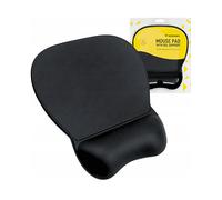 WOZINSKY TAPPETINO PER MOUSE QN-142 - Nero, supporto polso in gel, ecopelle, 25x20 cm