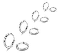 WOZNU 5 Paia di Orecchini in Acciaio Inossidabile per Uomini e Donne, Piccoli Orecchini a Cerchio Chirurgici Orecchini da Uomo Ipoallergenici e Leggeri, Orecchini Donna e Oro 8-14mm