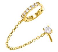 WOZNU Orecchini in Oro per Donne Set Ipoallergenico in Argento 925 con Cerchi e Orecchini a Perno Placcato Oro 14K con Farfalla e Zirconi Orecchini Impilabili per Piercing Multipli Oro Stile 1
