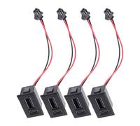 WOZOKI 4 Prese Ricarica USB, modulo Type-C e USB-a | Porta nera a incasso con cavo per pannelli del cruscotto, modulo ricarica integrato per installazione a pannello
