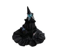 WOZOKI Cappello da strega in costume dal classico profilo a punta | Poliestere plissettato, ampia arricciata e a strati, ballo in maschera e stile per cosplay