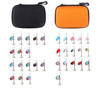 WOZOKI Collezione Esche da Pesca per Principianti | Assortimento esche per spinner da 32 con ami tripli, modelli misti, custodia con cerniera per la pratica
