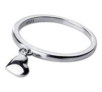 WOZUIMEI Anelli D'Argento S925 Gioielli da Donna in Stile Giapponese e Coreano Moda Personalità Dolce Amore Ciondolo a Forma Di Cuore Anello da Donna con IndiciAnello d'argento S925, 17.2