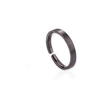 WOZUIMEI Anello in Argento Sterling S925 Semplice Apertura Regolabile Anello Uomo e Donna Tendenza Lavorazione Anello Nero Gioiellioro nero, Apertura regolabile