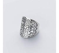 WOZUIMEI Anello D'Argento S925 Femminile Thai Argento Modello Retrò Aperto Anello Largo Anello Moda AnelloAnello regolabile