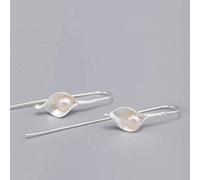 WOZUIMEI Orecchini Dell'Orecchino Dell'Orecchino per Le Donne S925 Orecchini D'Argento Di Perle D'Acqua Dolce Orecchini Creativi Del Gancio Dell'Orecchio Del Giglio Di Calla Orecchini Retro Del Fiore
