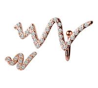 WOZUIMEI Orecchini in Argento S925 Donna Coreano Stile Arte Diamante Elettrocardiogramma Orecchini Donna Asimmetrica OndaOrecchini