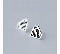 WOZUIMEI Orecchini in Argento S925 Orecchini Coreani Maschili Femminili Orecchini a Triangolo Geometrici con Lettera SUn paio
