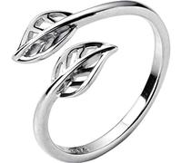 WOZUIMEI S925 Anello D'Argento Vuoto da Donna Corea Piccolo Dolce Fresco Foglie D'Acero Anello Apertura Gioielli Anello SingoloAnello d'argento S925, apertura regolata