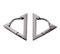 WOZUIMEI S925 Orecchini a Forma Di Triangolo Bianco con Fibbia a Fungo Bianco Gioielli da Uomo con Geometria Di Personalità Maschile e Femminileun paio, Argento 925