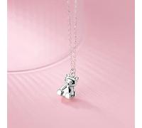 WOZUIMEI S925 Pendenti in Argento Collana in Argento Tailandese Singola Personalità Della Moda Retrò Collana Di Orsacchiotti Collana in Stile Di Gioielli Di Piccoli AnimaliS925 argento, Catena da 40
