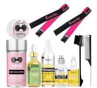 WOZUTUNT Colla Per Parrucche Colla Per Protesi Capelli, Tenuta Forte Colla Per Capelli Per Parrucche, Fascia Per Parrucche, Bastoncino Di Cera Per Capelli, Spazzola Per Bordi Edge Control