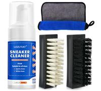 WOZUTUNT Kit professionale per la pulizia delle scarpe da ginnastica e scarpe da ginnastica bianche, detergente 4 in 1 con spazzola in pelle scamosciata e formula sbiancante per una rimozione profonda