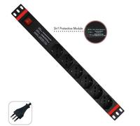 Wp Europe Multipresa 19 Pollici 1U Con 6 Prese Universali Interruttore Luminoso. Modulo Di Protezione E Spina Italiana WPN-PDU-I06-06