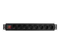 WP Rack Multipresa Ciabatta Elettrica 19" con 8 Prese Universali ITA 10/16A e Tomas Schuko, Cavo 2m Spina Italiana 16A, 250V/3500W